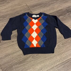 Place Argyle Sweater for Kids in Navy and Orange